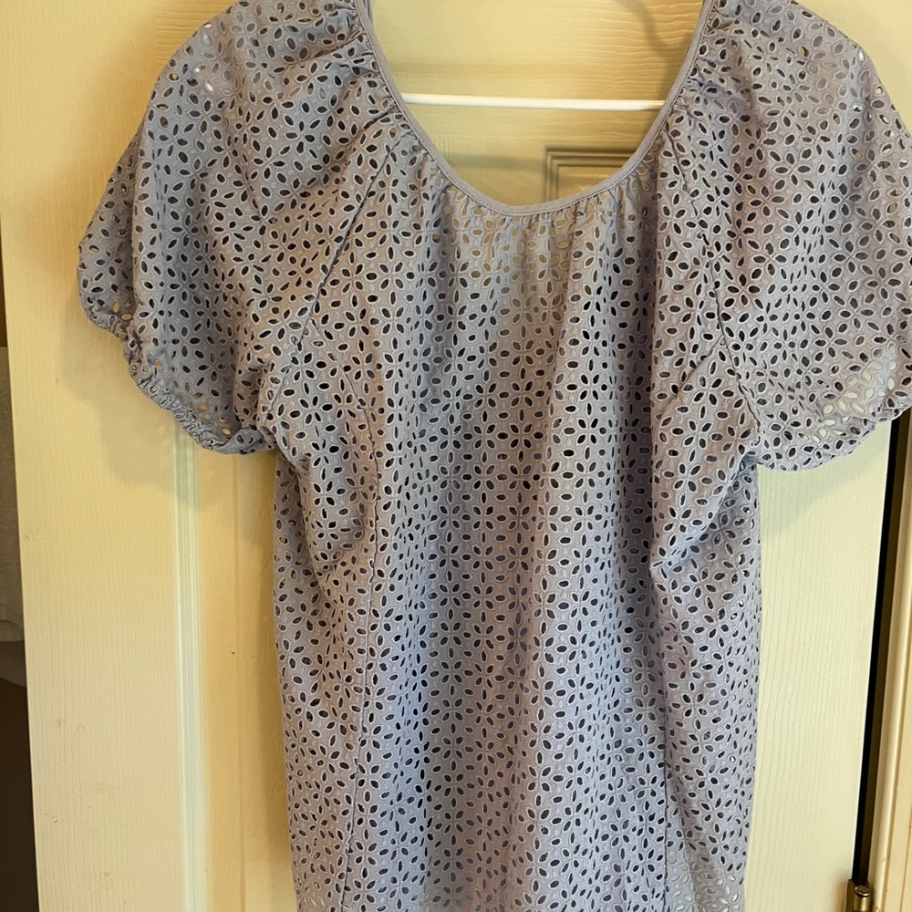 J. Crew Lilac Eyelet Blouse